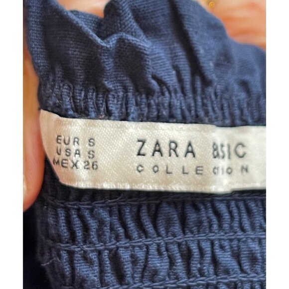 Zara womens top 32" long on /off shoulder big embroidered balloon sleeves - Picture 4 of 4